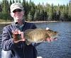 Huge Smallmouth Bass Fly Fishing at Fireside Lodge Canada