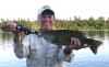 Ladies Fishing Trophy Smallmouth Bass at Fireside Lodge Canada
