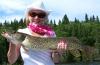 Ladies Fishing Large Northern Pike at Fireside Lodge Canada