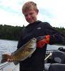20.5 inch Trophy Smallmouth Bass Fishing at Fireside Lodge Canada