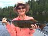 Big Trophy Smallmouth Bass Fishing by Kathie at Fireside Lodge in Canada