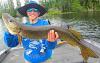 Boys Fishing Large Northern Pike at Fireside Lodge in Canada
