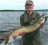 First Muskie Fishing by Englishman at Fireside Lodge in Canada