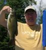 father and son fishing for smallmouth bass