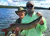 First Muskie is BIG with Uncle Leon Fishing at Fireside Lodge in Canada