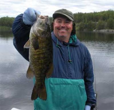giant smallmouth bass with rental boats
