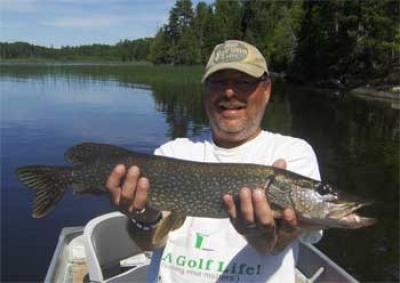 father and son northern pike fishing