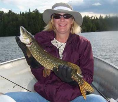 lodge with many big northern pike