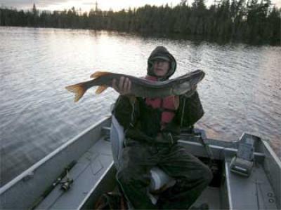 large northern pike lodge with tackle