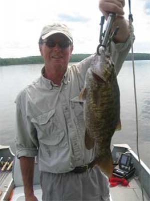 fly fishing for big smallmouth bass in Canada