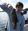 fishing lodge with big smallmouth bass